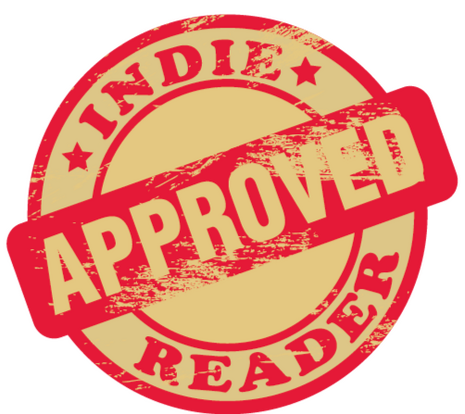 An image of a gold stamp with red text, similar to a red wax seal, reading "INDIE READER APPROVED"